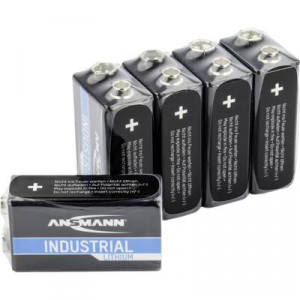9V-os elem, lítium, 9V, 950 mAh, 5 db, Ansmann Lithium 6LR61, 6LR21, 6AM6, 6LP3146, MN1604, A1604, E Block, LR22