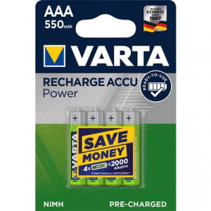 Mikroceruza akku AAA NiMH, 1,2V 550 mAh, 4 db, Varta Ready2Use HR3, HR03, UO100557, DC2400, DC2400B4N, LR03