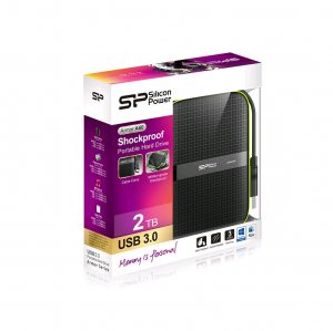 2TB 2,5" Silicon Power Armor A60 USB 3.0 külső winchester fekete (SP020TBPHDA60S3K)