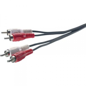 RCA audio kábel, 2x RCA dugó - 2x RCA dugó, 2,5 m, fekete, SpeaKa Professional 325092