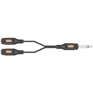 SpeaKa Professional Jack Audio Y adapter [1x Jack-dugó, 6,35 mm-es - 2x Jack alj, 6,35 mm-es] Fekete
