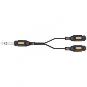 SpeaKa Professional Jack Audio Y adapter [1x Jack-dugó, 6,35 mm-es - 2x Jack alj, 6,35 mm-es] Fekete