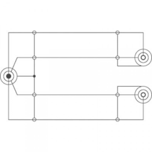 SpeaKa Professional Jack Audio Y adapter [1x Jack-dugó, 6,35 mm-es - 2x Jack alj, 6,35 mm-es] Fekete