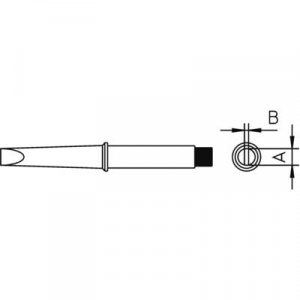 Weller CT5A7 W61 pákához. Hosszú, kétoldalt csapott, lapított, véső formájú pákahegy, forrasztóhegy 1.6 mm