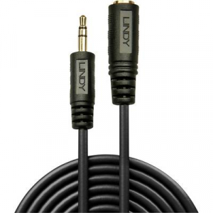 LINDY Jack Audio Hosszabbítókábel [1x Jack dugó, 3,5 mm-es - 1x Jack alj, 3,5 mm-es] 10.00 m Fekete