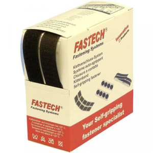 Tépőzár adagoló dobozban, 25 m x 20 mm, fekete, Fastech B20SKL999905