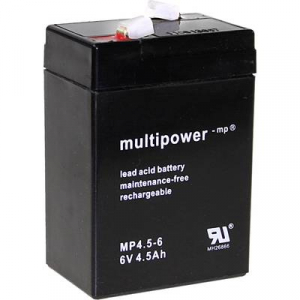 multipower PB-6-4,5-4,8 MP4,5-6 Ólomakku 6 V 4.5 Ah Ólom-vlies (AGM) (Sz x Ma x Mé) 70 x 105 x 47 mm 4,8 mm-es laposérintkezős dugó Karbantartásmentes