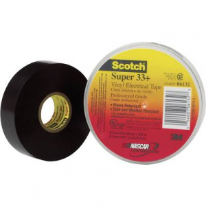 Időjárásálló elektromos szigetelőszalag, 6 m x 19 mm, fekete, 3M Super 33+, 80-6108-3380-0
