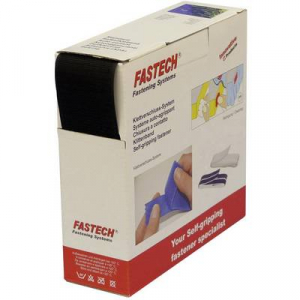 Tépőzár Felvarrható Horgos fél (H x Sz) 10 m x 50 mm Fekete Fastech B50-STD-H-999910 10 m
