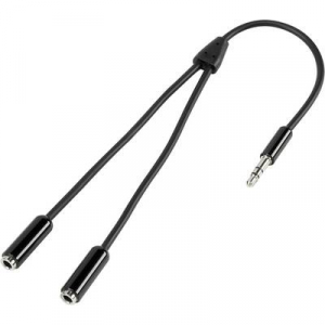 SpeaKa Professional Jack Audio Csatlakozókábel [1x Jack dugó, 3,5 mm-es - 2x Jack alj, 3,5 mm-es] 20.00 cm Fekete SuperSoft köpeny
