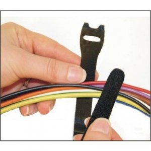 Tépőzáras kábelkötöző, tépőzáras szalag 10db-os készlet 200 mm x 13 mm TRU COmPONENTS 802-330-Bag