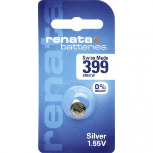 399 gombelem, ezüstoxid, 1,55V, 53 mAh, Renata R927W, SR57, SR927, SR926, V399, D399, 613, W, 280-44, SB-BP, AG7