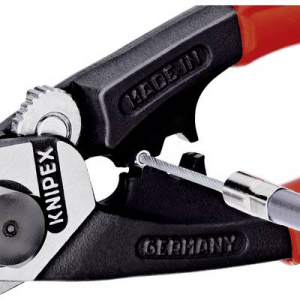 Drótkötél vágó olló Alkalmas (csupaszoló technika) Vég perselyek a Bowden-perselyeken és a sodronyköteles felvonókon 7 mm 7 Knipex 95 62 190 T