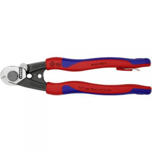 Drótkötél vágó olló Alkalmas (csupaszoló technika) Vég perselyek a Bowden-perselyeken és a sodronyköteles felvonókon 7 mm 7 Knipex 95 62 190 T