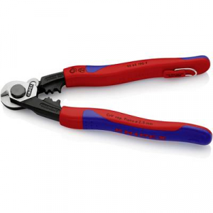 Drótkötél vágó olló Alkalmas (csupaszoló technika) Vég perselyek a Bowden-perselyeken és a sodronyköteles felvonókon 7 mm 7 Knipex 95 62 190 T