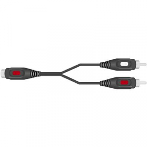 SpeaKa Professional RCA Audio Y adapter [2x RCA dugó - 1x RCA alj] Fekete