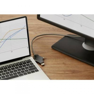 Renkforce Cable-Sharing Összekötőkábel [1x HDMI dugó - 3x DisplayPort dugó, Mini DisplayPort dugó, USB 3.1 dugó, C típus] Fekete tépésbiztos, sodort é