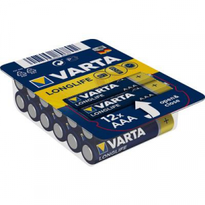 Mikroelem AAA, alkáli mangán, 1,5V, 12 db, Varta Longlife LR03, AAA, LR3, AM4M8A, AM4, S