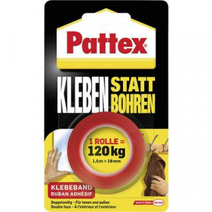 Pattex kétoldalú ragasztószalag 1,5m x 19mm fehér