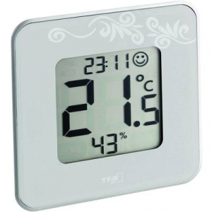 Digitális páratartalom-/hőmérő, fehér, TFA Style 30.5021.02
