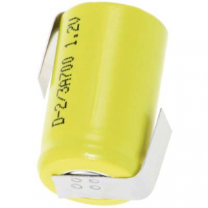Forrasztható 2/3 A akku NiCd 1,2V 670 mAh, forrfüles, Maxcel 125907