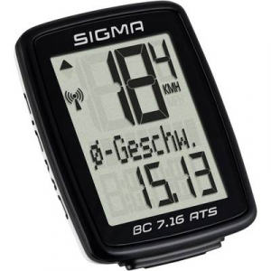 Vezeték nélküli kerékpár komputer, kódolt, Sigma BC 7.16 ATS