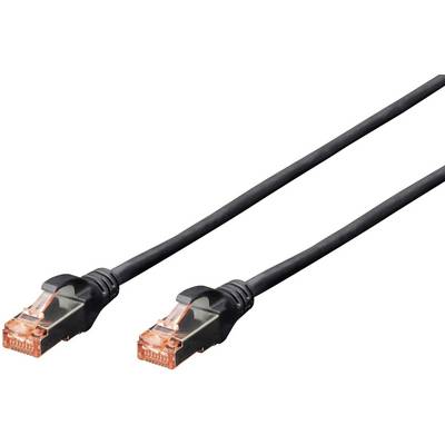 RJ45 Hálózat Csatlakozókábel CAT 6 S/FTP 3.00 m Fekete Halogénmentes, sodort érpár, Védővel, Lángálló Digitus