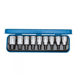 Gedore 6156410 Belső hatlap Dug&oacute;kulcs bit bet&eacute;t k&eacute;szlet 9 r&eacute;szes 1/2 (12,5 mm)
