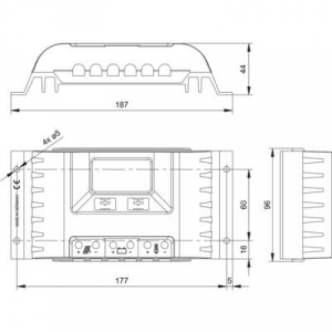 Steca PR 1515 Napelem töltésszabályozó PWM 12 V, 24 V 15 A
