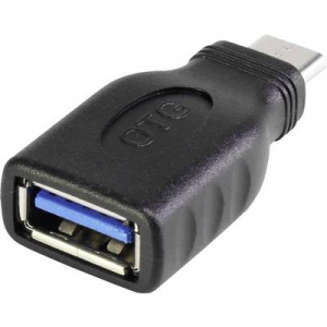 Renkforce USB 3.0 &Aacute;talak&iacute;t&oacute; [1x USB-C&trade; dug&oacute; - 1x USB 3.2 Gen 1 A alj] OTG funkci&oacute;val, Aranyozatt &eacute;rintkező