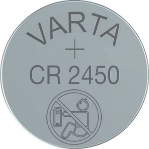 CR2450 lítium gombelem, 3 V, 560 mA, 2 db, Varta BR2450, DL2450, ECR2450, KCR2450, KL2450, KECR2450, LM2450
