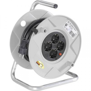Kábeldob 25 m, fekete/szürke, 4 részes, H05VV-F 3 G 1,5 mm2, 230V, Brennenstuhl 1099150001