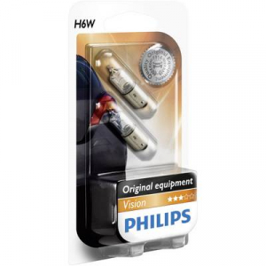 Philips Standard H6W 12 V 2 db BAX 9s, átlátszó