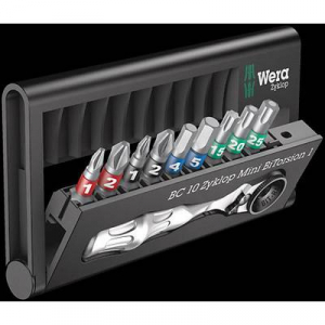 Wera Bit-Check 10 Zyklop Mini BiTorsion 1 05057418001 Bit készlet 10 részes Kereszthornyú Phillips, Kereszthornyú Pozidriv, TORX, Belső hatlap BiTorsi