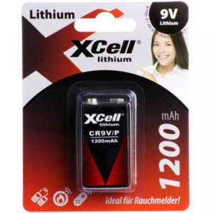9V-os elem, lítium, 9V, 1200 mAh, XCell ER9V/P 6LR61, 6LR21, 6AM6, 6LP3146, MN1604, A1604, E Block, LR22
