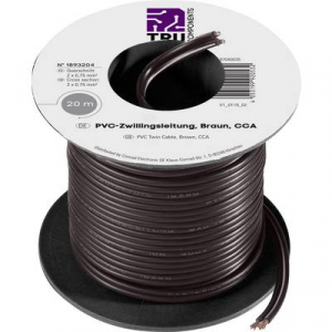 PVC huzal 2 x 0,75 mm2, fehér, 20 m, Tru Components