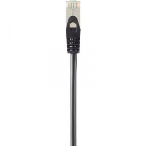 RJ45 Hálózat Hosszabbítókábel CAT 5e F/UTP 5.00 m Fekete Védővel, Aranyozatt érintkező Renkforce