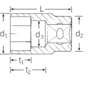 Stahlwille 52 15 03030015 Külső hatlap Dugókulcs betét 15 mm 1/2 (12,5 mm)