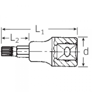 Stahlwille 54 X M 8 03060008 Sokszög (XZN) Dugókulcs bit betét M8 1/2 (12,5 mm)