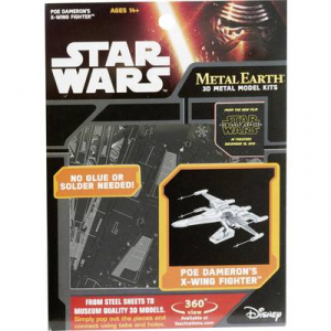 Metal Earth Star Wars Poe Dameron X-Wing repülő 3D lézervágott fémmodell építőkészlet 502665