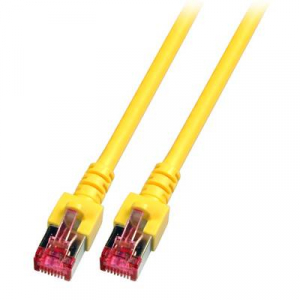 RJ45 Hálózat Csatlakozókábel CAT 6 S/FTP 0.50 m Sárga Lángálló, Halogénmentes, Védővel, Aranyozatt érintkező EFB Elektronik