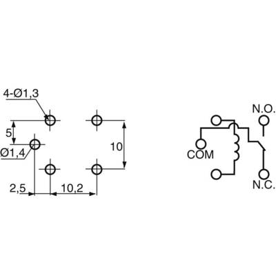 Autós teljesítményrelé 1 váltós, 12 VDC 25 A, Fujitsu FBR51ND12-W1