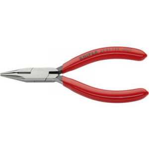 Fél-kerek csőrű fogó vágóéllel (Rádiófogó) 125 mm, hegyes, lapos pofa, Knipex 25 01 125