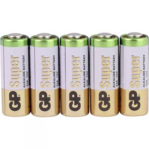 23A alkáli elem, távirányító elem, 12V 38 mAh, 5 db, GP Super A23, E23A, V23A, V23PX, V23GA, L1028, MN21, G23A