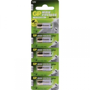 23A alkáli elem, távirányító elem, 12V 38 mAh, 5 db, GP Super A23, E23A, V23A, V23PX, V23GA, L1028, MN21, G23A