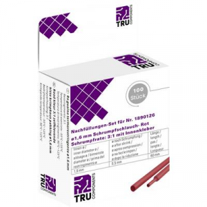 TRU COMPONENTS T1807CA007A Zsugorcső ragasztóval Piros 1.60 mm Zsugorodási arány:2:1 100 db