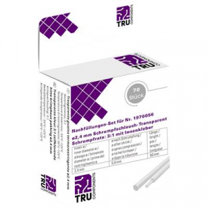 TRU COMPONENTS T1902CA003B Zsugorcső ragasztóval Átlátszó 2.40 mm Zsugorodási arány:3:1 70 db