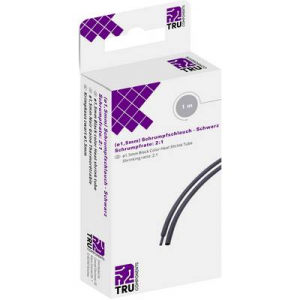 TRU COMPONENTS T1904CA026 Zsugorcső ragasztó nélkül Fekete 1.50 mm Zsugorodási arány:2:1 1 m
