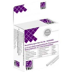 TRU COMPONENTS T1902CA003A Zsugorcső ragasztóval Átlátszó 1.60 mm Zsugorodási arány:3:1 100 db