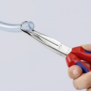 Műszerész fogó 200 mm, 45°-os szögben tört, lapos, kerek, hosszú pofa, Knipex 38 95 200
